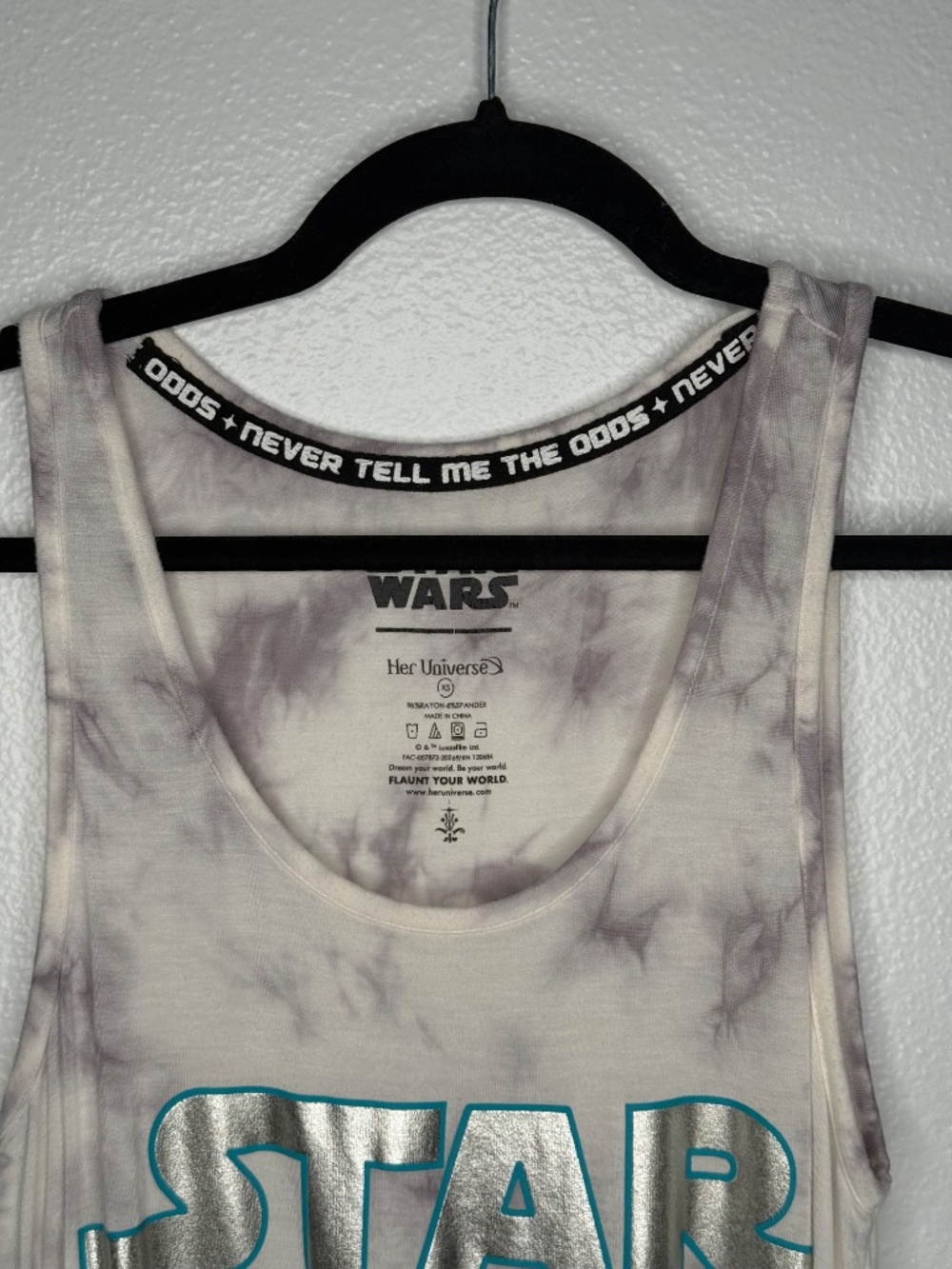 Her Universe Star Wars Cloud Wash Tie Dye Tank Top Women’s XS Metallic Logo - Picture 4 of 6